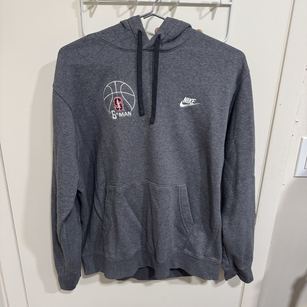 Nike Stanford University Cardinals 6th Man Hoodie Gray Basketball Size Large